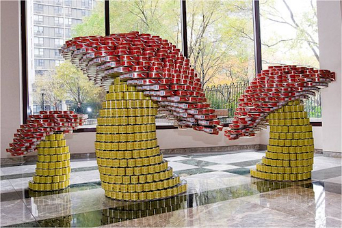 A canstruction called 'A Fungus to Feed Us'. Source: Wikipedia